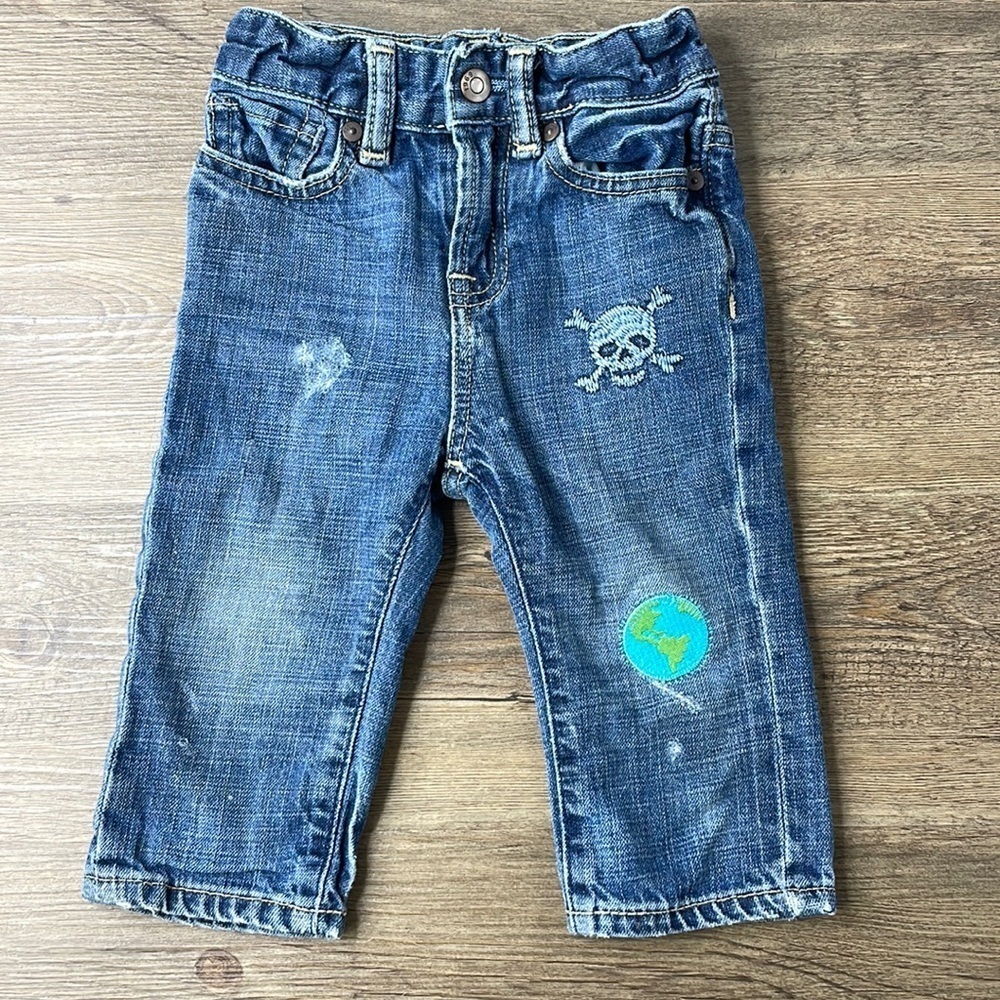 GAP Kids Distressed Playdate Straight Fit Jeans, size 12-18 months